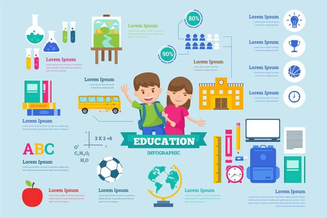 Education Infographic PSD & AI Vector Template