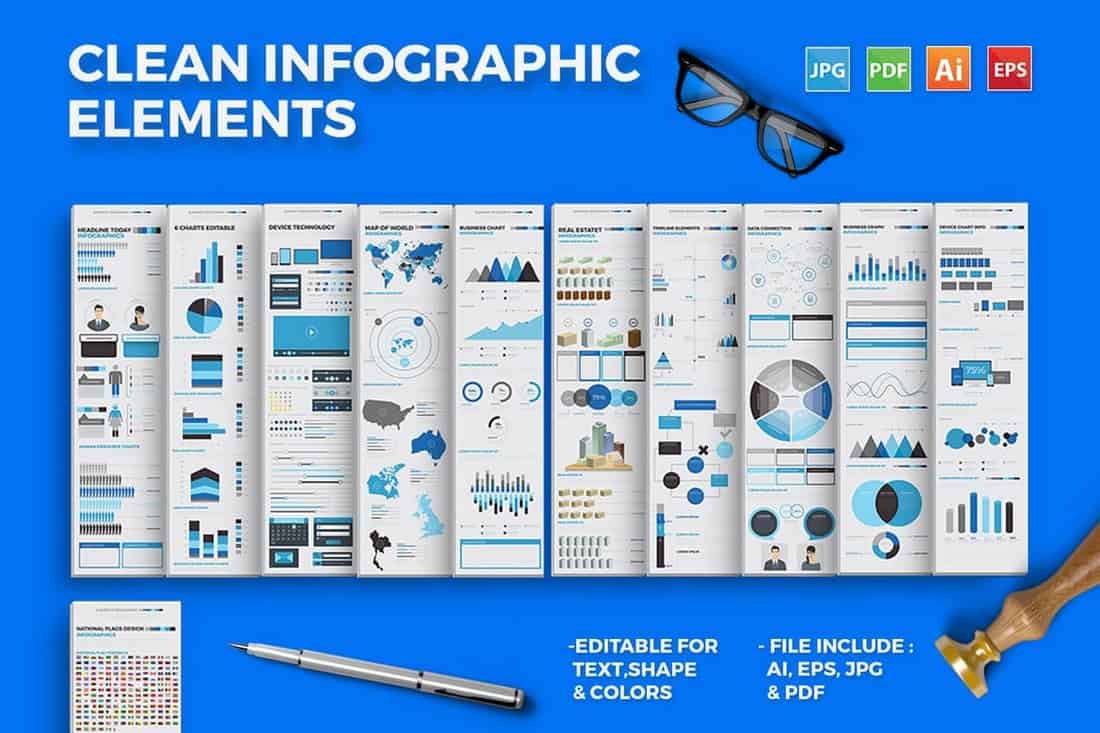 Clean Infographic Elements Templates
