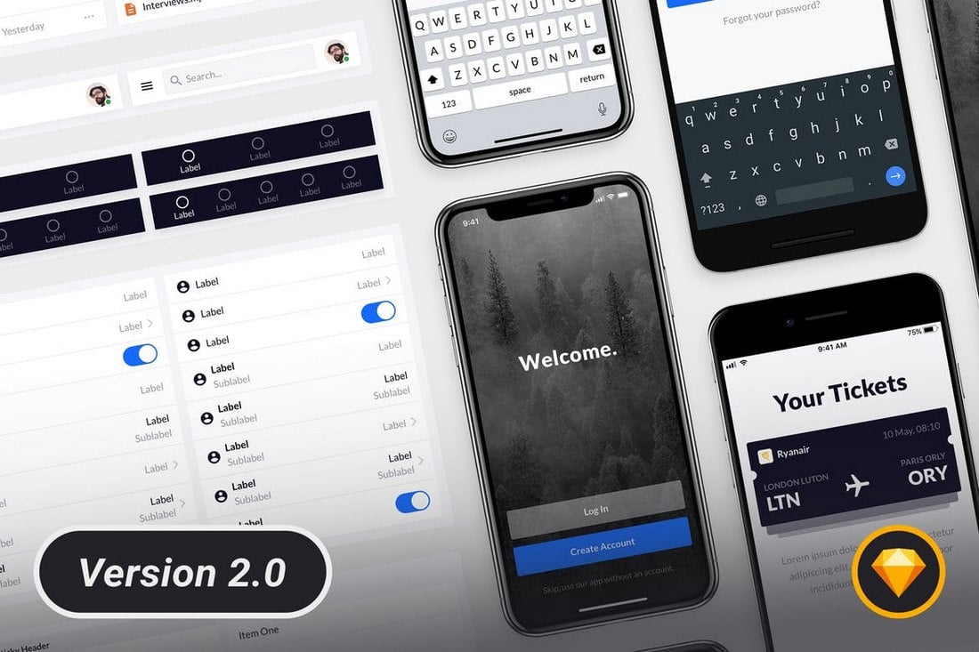 Mobile Design System Sketch Templates