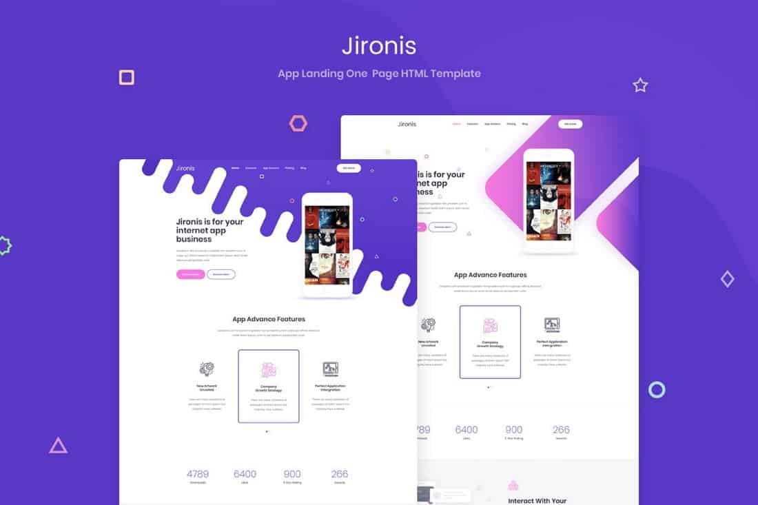 Jironis – One Page HTML App Landing Template