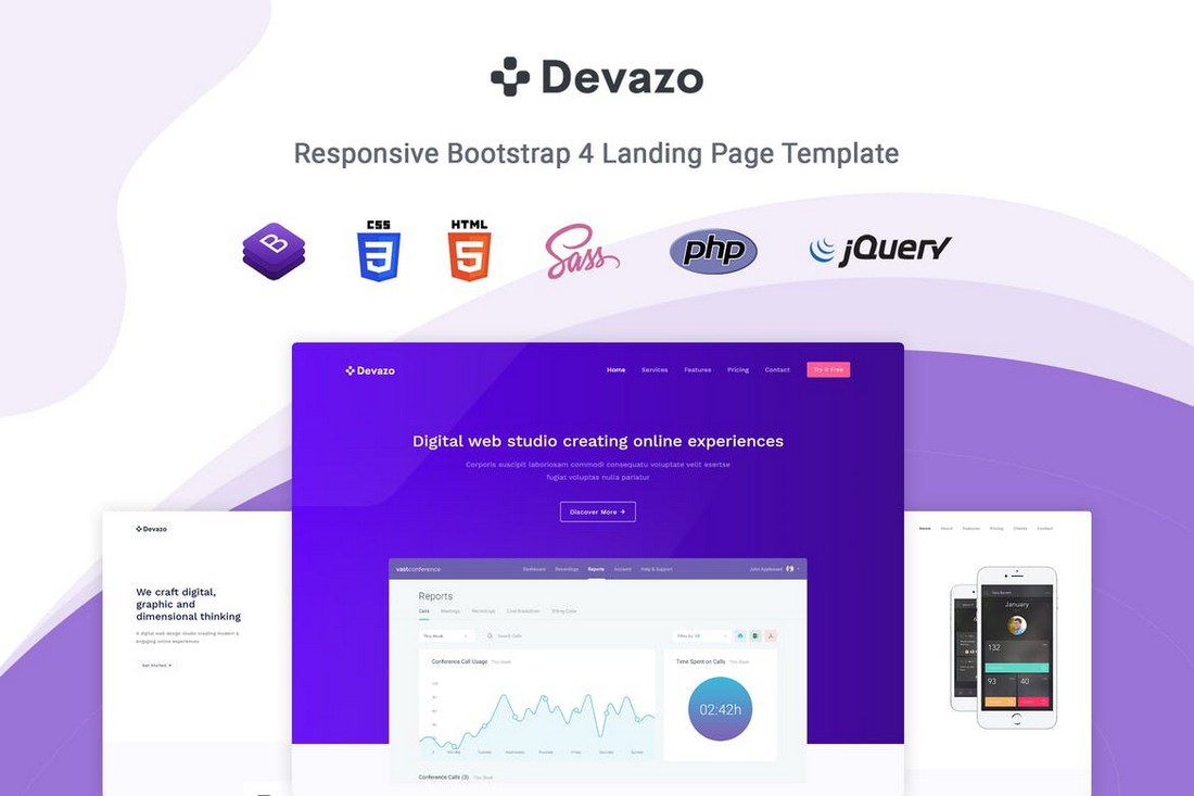 Devazo – SaaS Landing Page Template