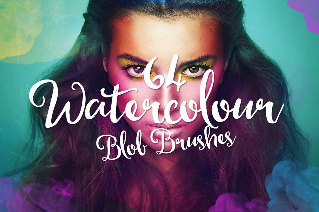 64 Photoshop Watercolor Blob Brushes