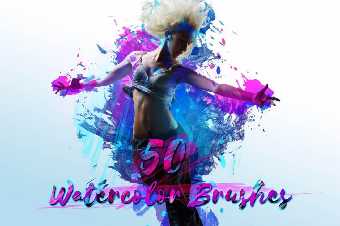50 Photoshop Watercolor Brushes